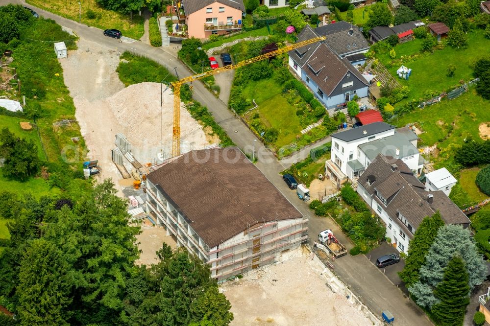 Aerial photograph Heiligenhaus - Demolition of former Caritas means retirement home on Linden Street in Heiligenhaus in North Rhine-Westphalia