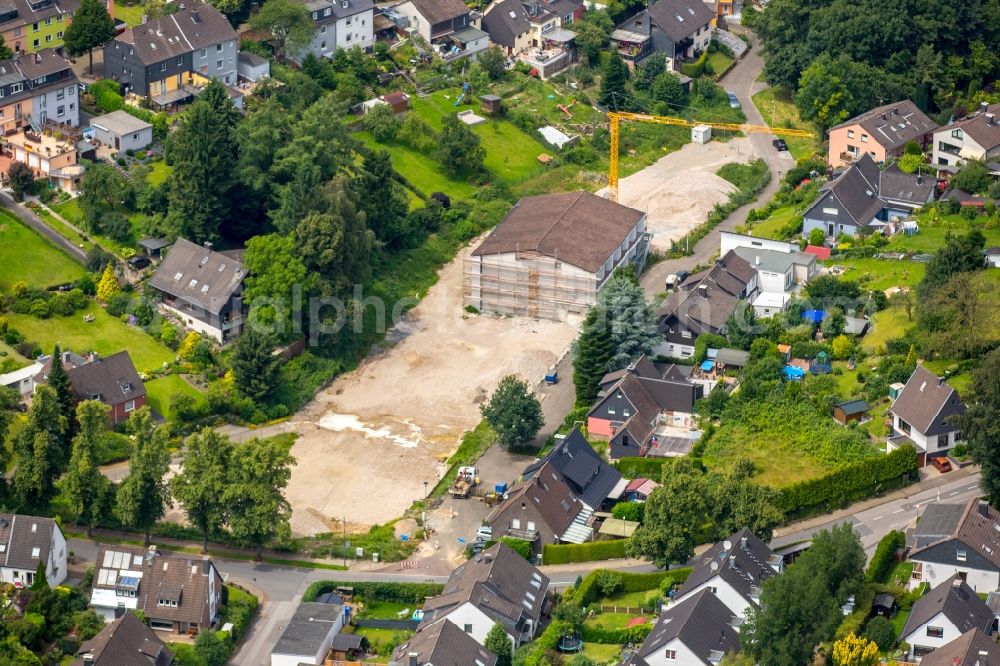 Aerial image Heiligenhaus - Demolition of former Caritas means retirement home on Linden Street in Heiligenhaus in North Rhine-Westphalia