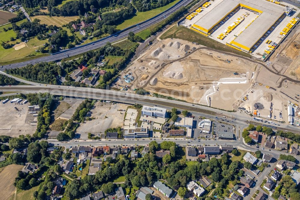 Bochum from above - Demolition and disposal work on the remains of the ruins in the development area MARK 51A?7 along the B226 in the district Laer in Bochum in the state North Rhine-Westphalia, Germany