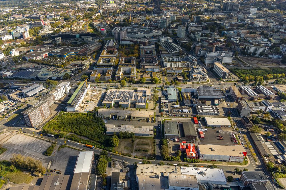 Essen from above - Demolition, demolition and unsealing work on the remains of the building resulting from blasting on Westendstrasse in the district Westviertel in Essen in the Ruhr area in the state North Rhine-Westphalia, Germany