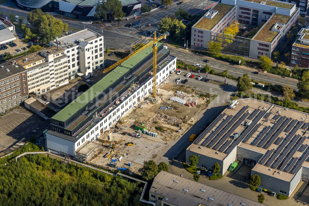 Essen from above - Demolition, demolition and unsealing work on the remains of the building resulting from blasting on Westendstrasse in the district Westviertel in Essen in the Ruhr area in the state North Rhine-Westphalia, Germany