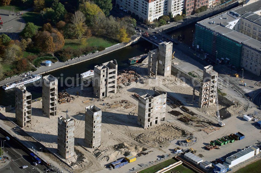 Berlin from above - Demolition construction site at the Palast der Republik in Berlin-Mitte