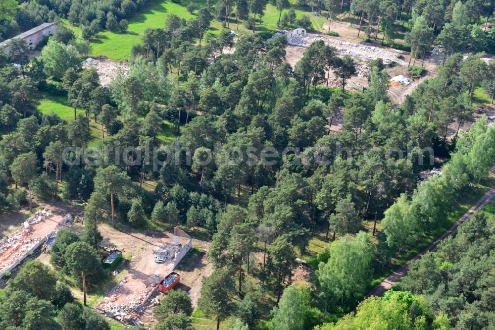 Detershagen from the bird's eye view: View of a former tank farm of the NVA in the GDR National People's Army south of the Elbe-Havel canal to Detershagen in Saxony-Anhalt