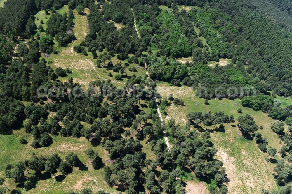 Detershagen from the bird's eye view: View of a former tank farm of the NVA in the GDR National People's Army south of the Elbe-Havel canal to Detershagen in Saxony-Anhalt