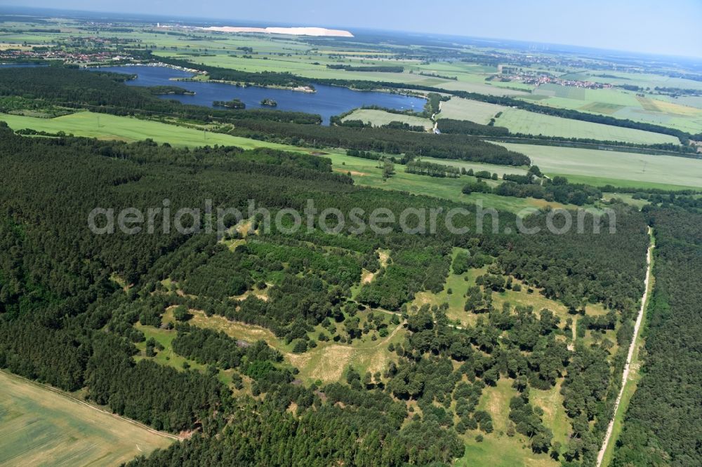 Aerial image Detershagen - View of a former tank farm of the NVA in the GDR National People's Army south of the Elbe-Havel canal to Detershagen in Saxony-Anhalt