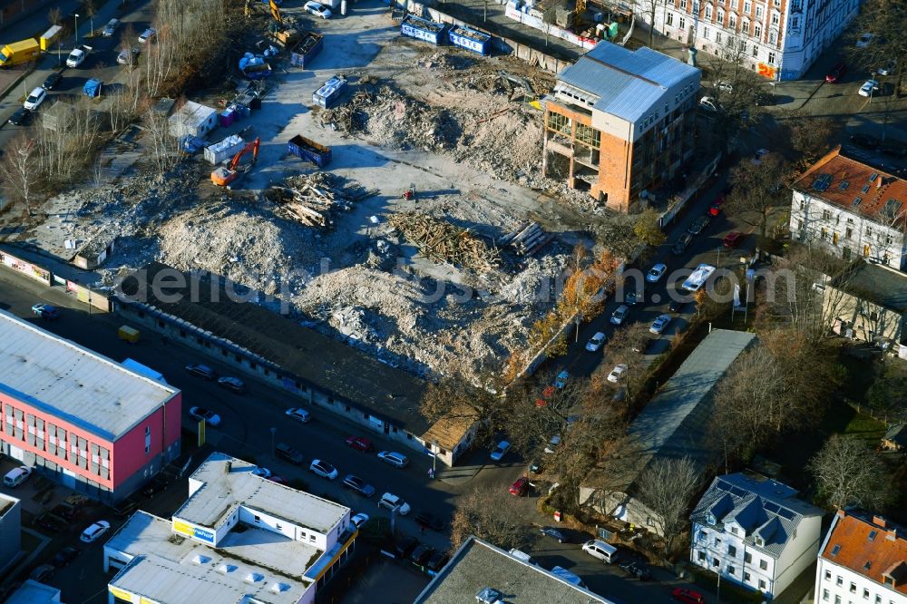 Aerial image Berlin - Demolition work on the site of the Industry- ruins on Areal Otto-Fronke-Strasse - Buechnerweg - Moissistrasse - Anna-Seghers-Strasse in the district Adlershof in Berlin, Germany