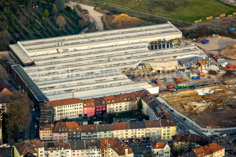 Essen from the bird's eye view: Demolition work of DIVI market Altenessen in Essen in North Rhine-Westphalia