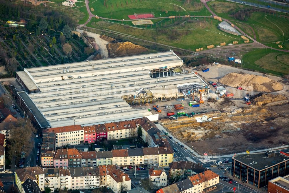 Aerial image Essen - Demolition work of DIVI market Altenessen in Essen in North Rhine-Westphalia