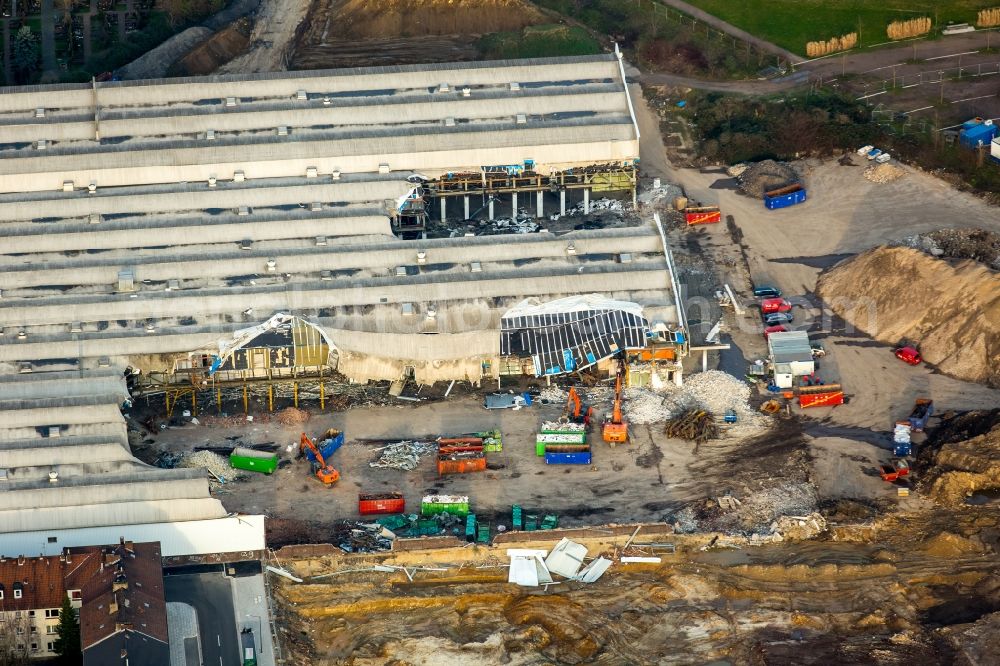 Aerial photograph Essen - Demolition work of DIVI market Altenessen in Essen in North Rhine-Westphalia