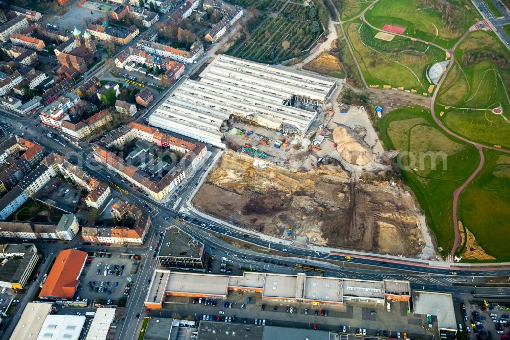 Essen from above - Demolition work of DIVI market Altenessen in Essen in North Rhine-Westphalia