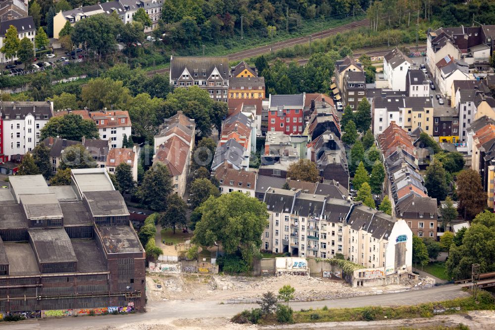 Aerial image Dortmund - Demolition work on the site of the Industry- ruins of Hoesch-Stahl AG in Dortmund at Ruhrgebiet in the state North Rhine-Westphalia, Germany