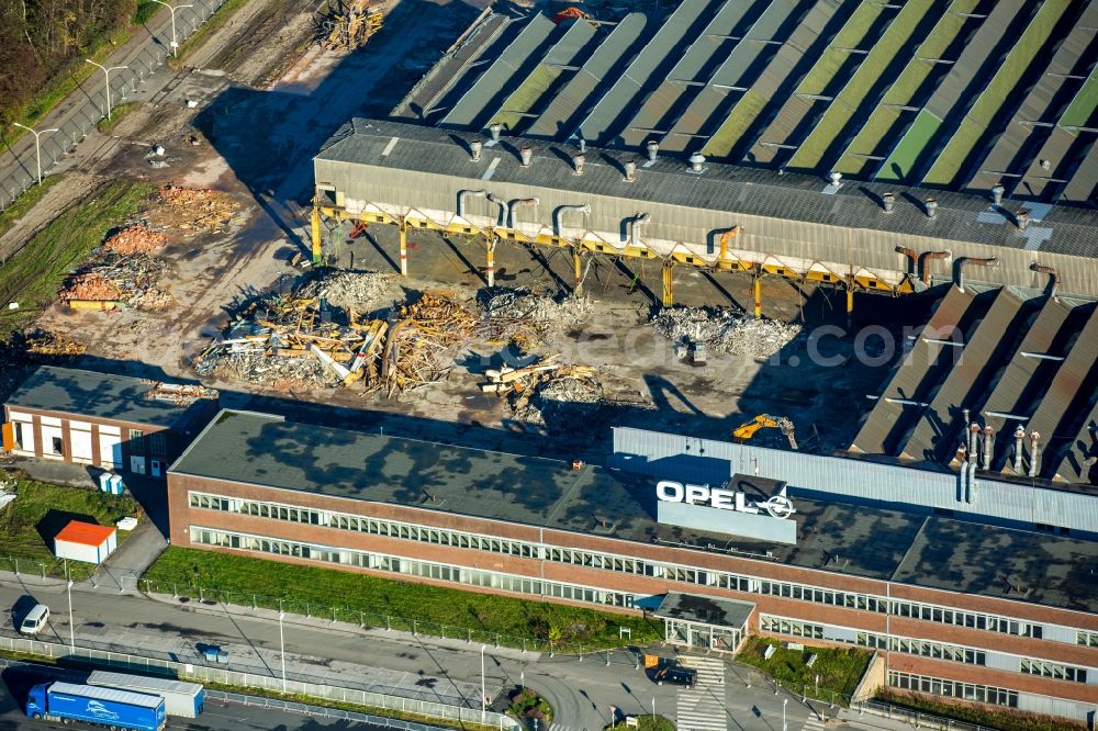 Bochum from above - Construction and deconstruction works of the company grounds and facilities of Adam Opel AG works Bochum II in the East of Bochum in the state of North Rhine-Westphalia