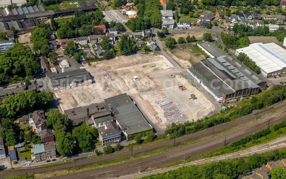 Aerial photograph Herne - Demolition work on the site of the Industry- ruins along the Fabrikstrasse in Herne in the state North Rhine-Westphalia, Germany