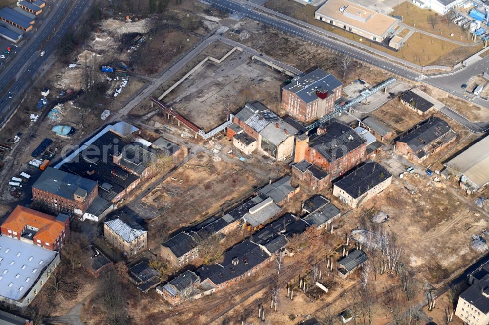 Aerial photograph Berlin - Demolition work on the site of the Industry- ruins Glienicker Weg - Nipkowstrasse in the district Adlershof in Berlin, Germany