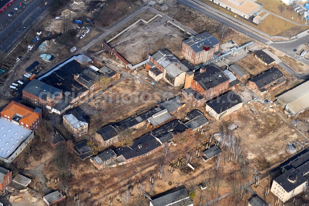 Berlin from above - Demolition work on the site of the Industry- ruins Glienicker Weg - Nipkowstrasse in the district Adlershof in Berlin, Germany