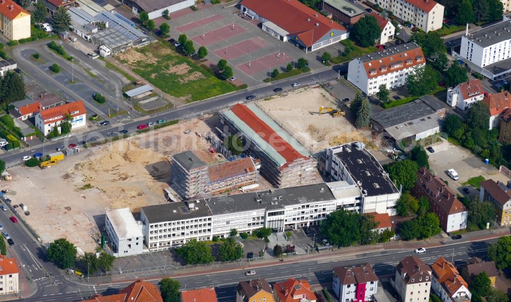 Aerial photograph Göttingen - Demolition work on the site of the Industry- ruins Sartorius in Goettingen in the state Lower Saxony, Germany