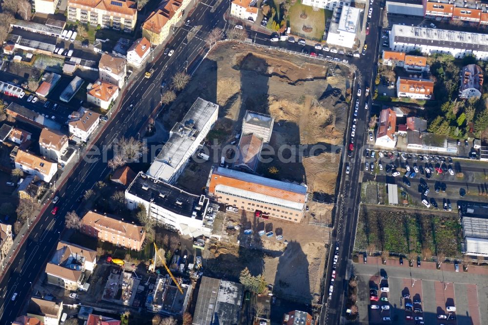 Göttingen from the bird's eye view: Demolition work on the site of the Industry- ruins Sartorius AG in Goettingen in the state Lower Saxony, Germany