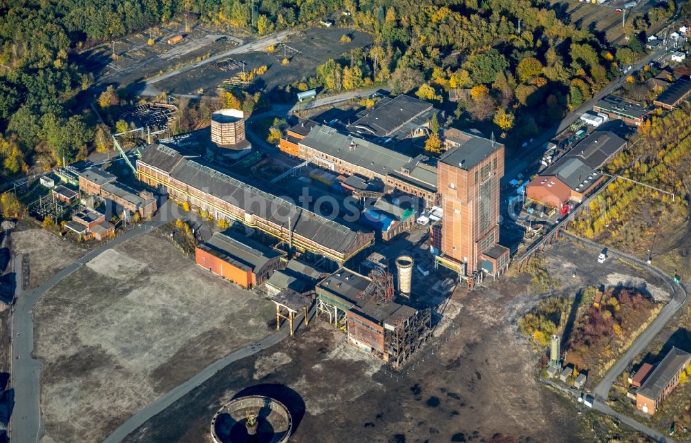 Aerial image Hamm - Demolition work on the site of the Industry- ruins Zeche Heinrich Robert in Hamm in the state North Rhine-Westphalia, Germany