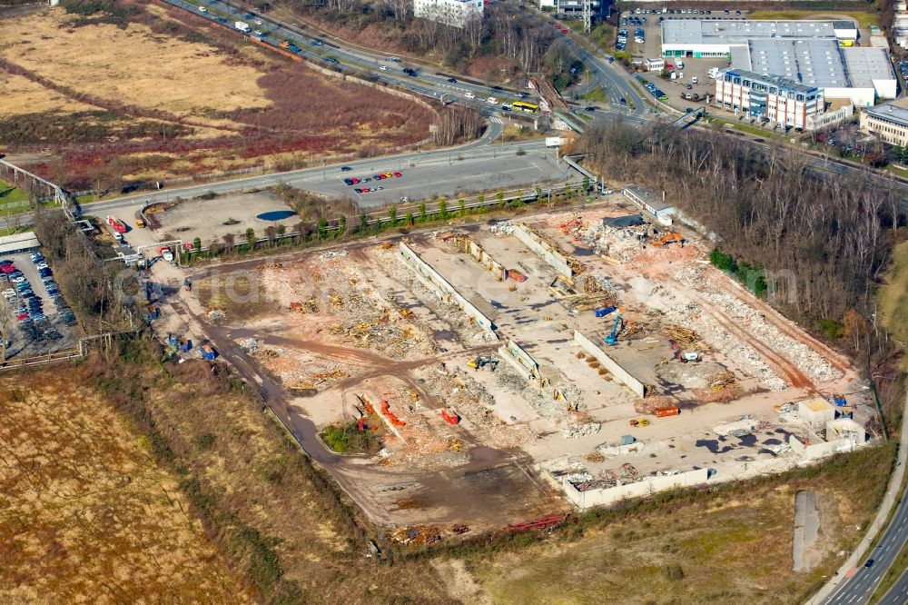 Aerial photograph Essen - Demolition work on the site of the ruins Berthold-Beitz-Boulevard - Helenenstrasse in Essen in the state North Rhine-Westphalia