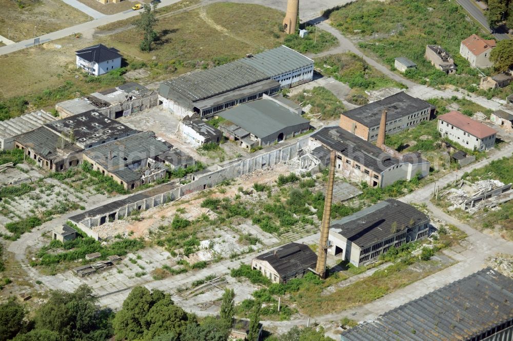 Aerial image Zernsdorf - Demolition work on the site of the ruins in Zernsdorf in the state Brandenburg