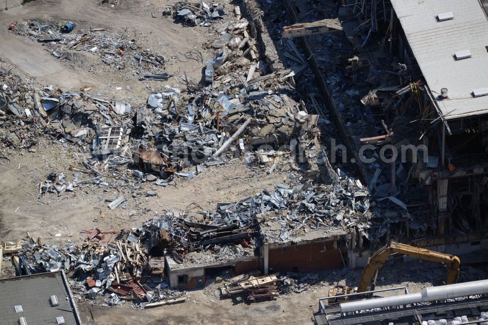 Aerial image Bochum - Demolition work on the site of the ruins Opel Werk I in Bochum in the state North Rhine-Westphalia