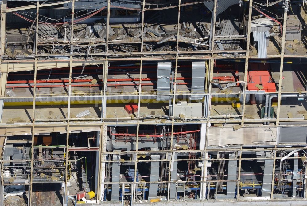 Aerial photograph Bochum - Demolition work on the site of the ruins Opel Werk I in Bochum in the state North Rhine-Westphalia