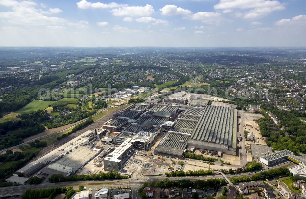 Aerial image Bochum - Demolition work on the site of the ruins Opel Werk I in Bochum in the state North Rhine-Westphalia