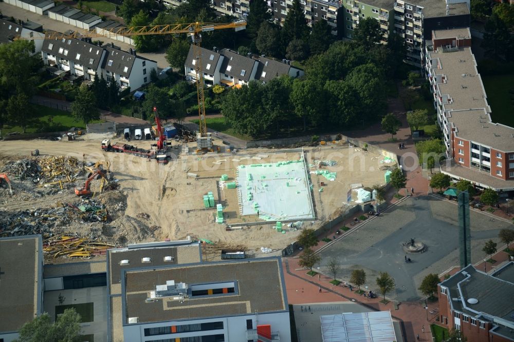 Aerial image Hannover - Demolition work of school building of the Integrierte Gesamtschule Muehlenberg in Hannover in the state Lower Saxony