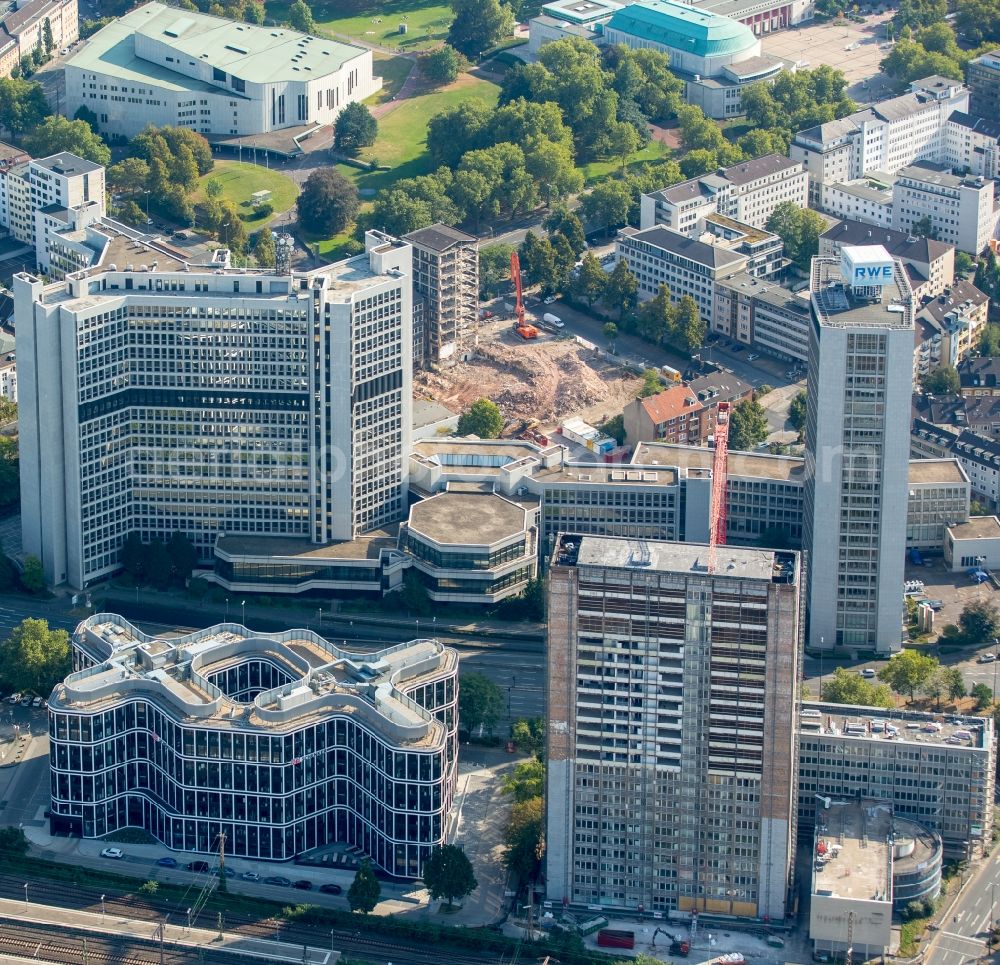 Aerial photograph Essen - Demolition area of office buildings Home at the construction site Huyssenallee in Essen in the state North Rhine-Westphalia