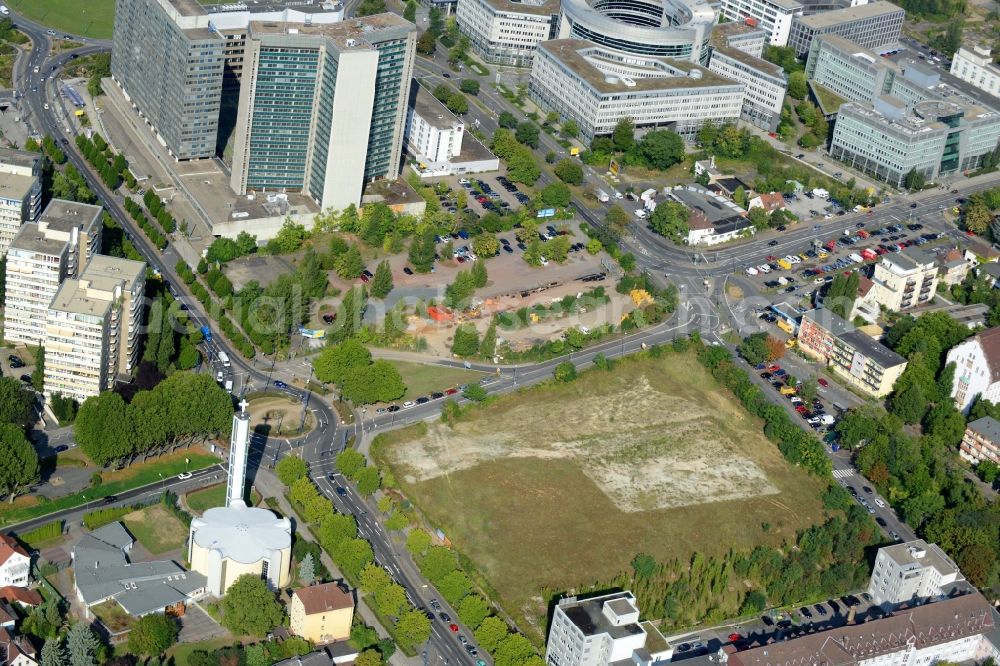 Offenbach am Main from above - Demolition area of office buildings Home Berliner Strasse in Offenbach am Main in the state Hesse