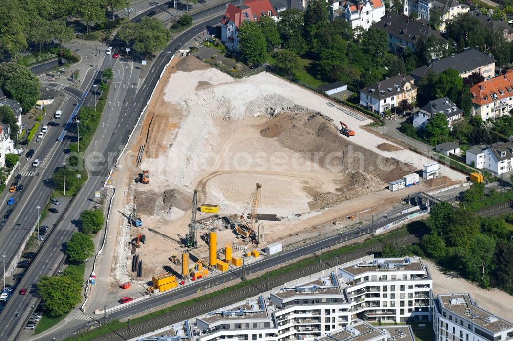 Aerial photograph Bonn - Demolition area of office buildings Home of Bonn-Center on Strassburger weg - Kaiserstrasse in Bonn in the state North Rhine-Westphalia, Germany