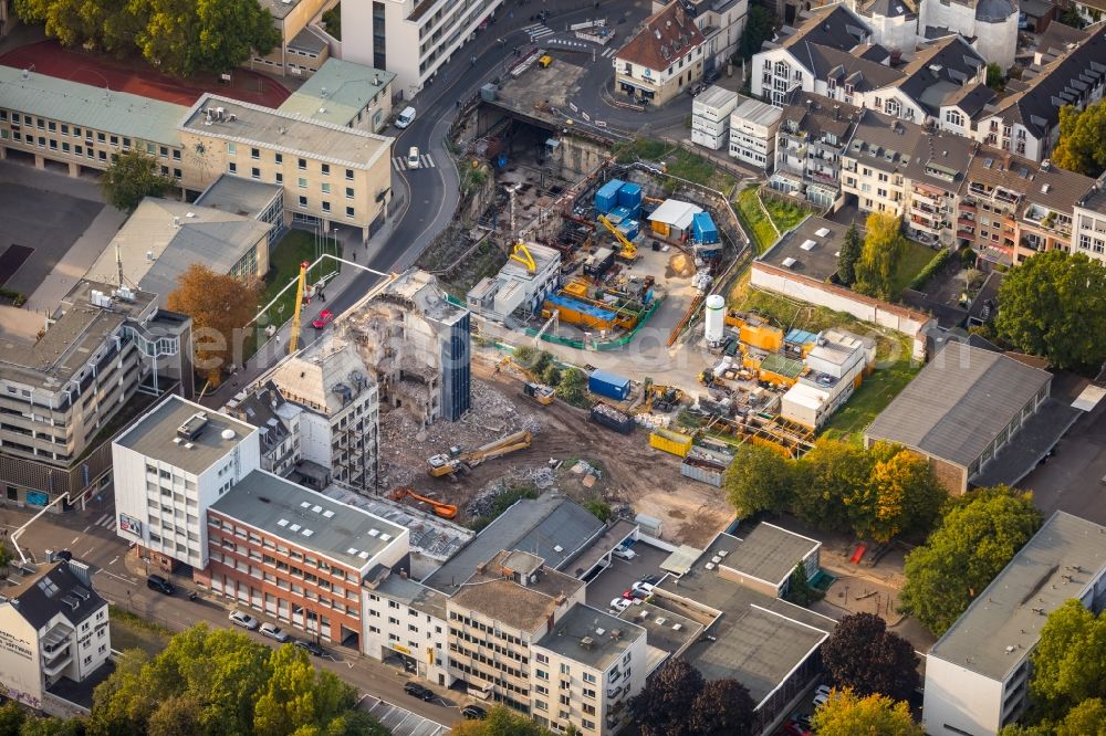 Aerial image Köln - Demolition area of office buildings Home ehemaligen Sitz of Rheinisch-Westfaelischen Genossenschaftsbank on Severinstrasse in the district Innenstadt in Cologne in the state North Rhine-Westphalia, Germany