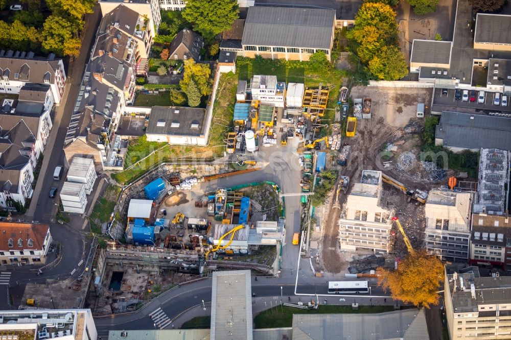 Köln from above - Demolition area of office buildings Home ehemaligen Sitz of Rheinisch-Westfaelischen Genossenschaftsbank on Severinstrasse in the district Innenstadt in Cologne in the state North Rhine-Westphalia, Germany