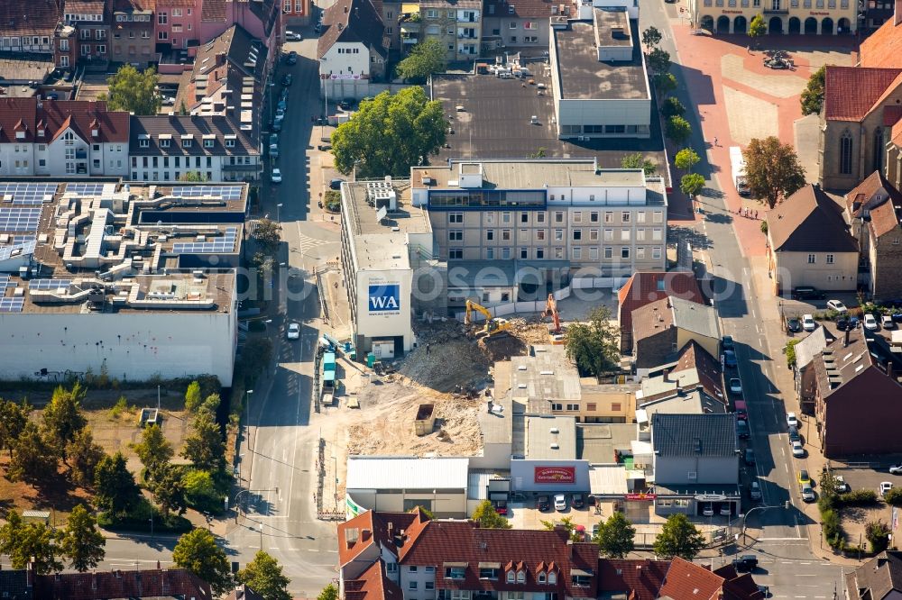 Aerial photograph Hamm - Demolition area of the office building Haus der Lippewelle in Hamm in the state North Rhine-Westphalia