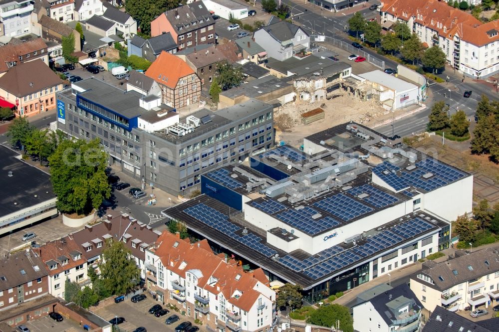 Aerial image Hamm - Demolition area of the office building Haus der Lippewelle in Hamm in the state North Rhine-Westphalia