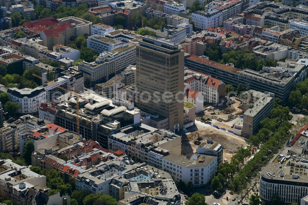 Aerial image Berlin - Demolition area of office buildings Home on Kurfuerstendamm-Karree in the district Charlottenburg in Berlin, Germany