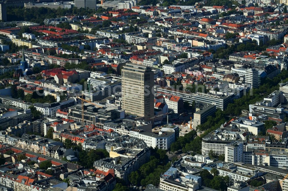 Aerial photograph Berlin - Demolition area of office buildings Home on Kurfuerstendamm-Karree in the district Charlottenburg in Berlin, Germany