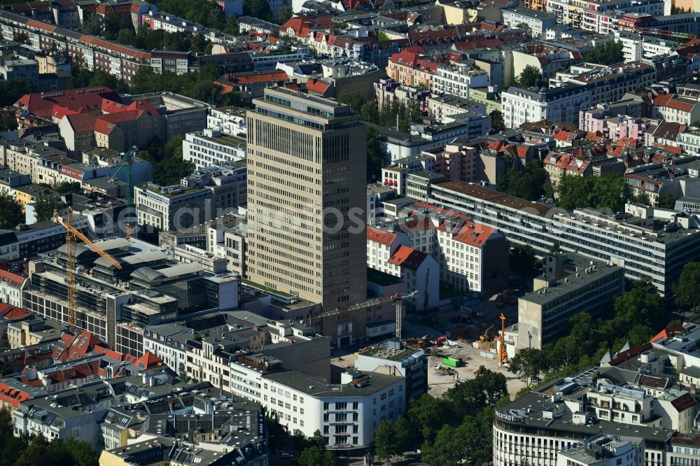 Berlin from above - Demolition area of office buildings Home on Kurfuerstendamm-Karree in the district Charlottenburg in Berlin, Germany