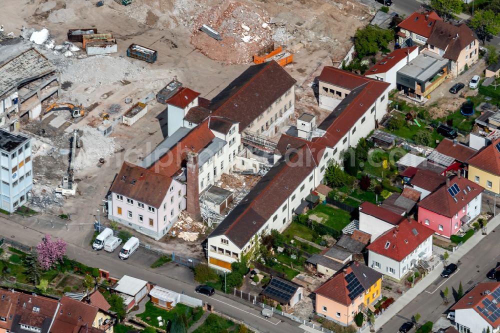 Kenzingen from the bird's eye view: Demolition area of office buildings Home ombacher Strasse in Kenzingen in the state Baden-Wurttemberg, Germany