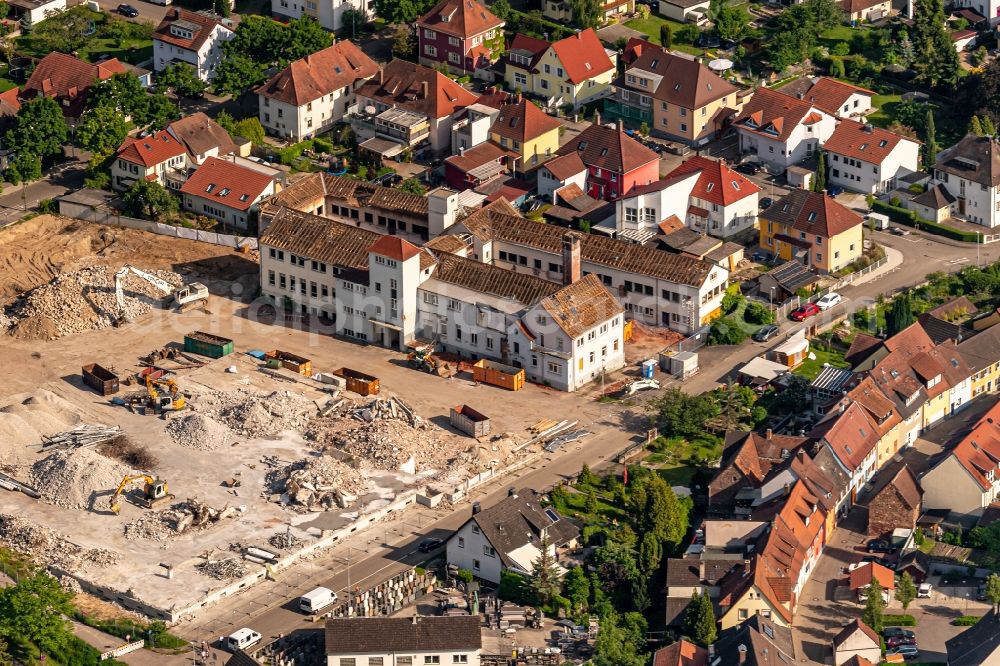 Aerial photograph Kenzingen - Demolition area of office buildings Home ombacher Strasse in Kenzingen in the state Baden-Wurttemberg, Germany