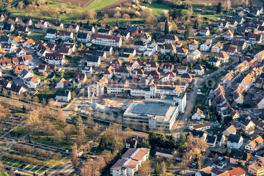 Kenzingen from the bird's eye view: Demolition area of office buildings Home on Bombacher Strasse in Kenzingen in the state Baden-Wurttemberg, Germany