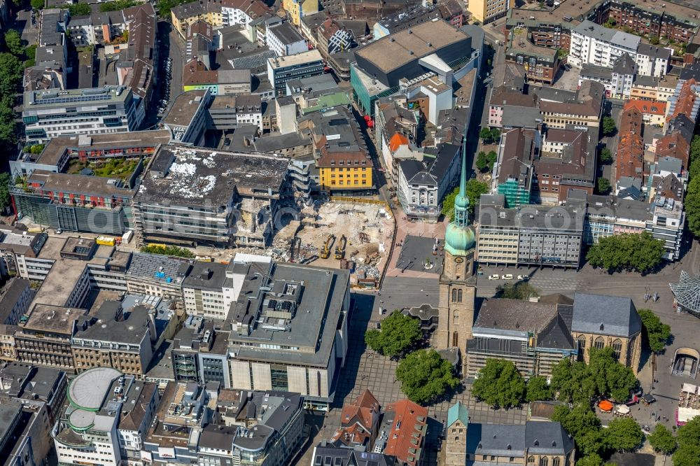 Dortmund from above - Demolition area of office buildings Home on Kampstrasse in Dortmund in the state North Rhine-Westphalia, Germany