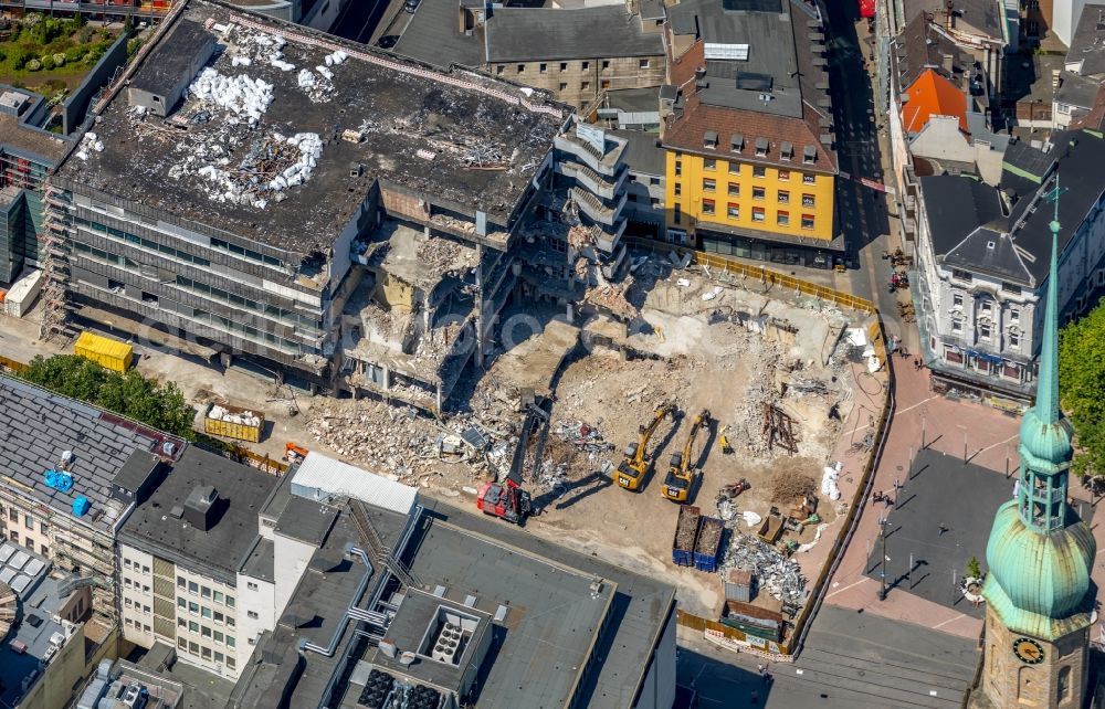 Aerial image Dortmund - Demolition area of office buildings Home on Kampstrasse in Dortmund in the state North Rhine-Westphalia, Germany