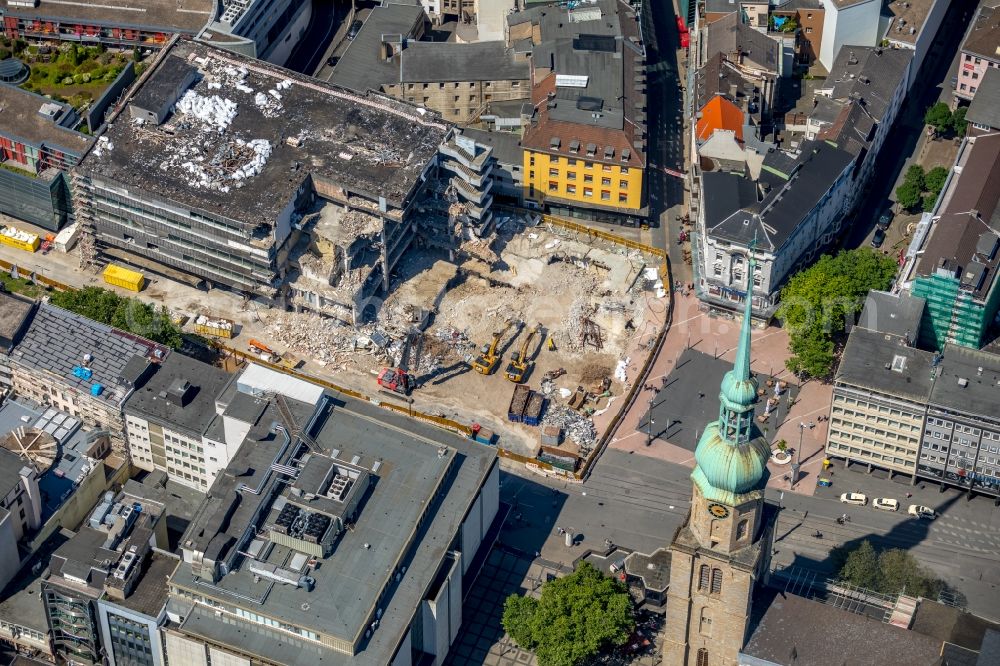 Aerial photograph Dortmund - Demolition area of office buildings Home on Kampstrasse in Dortmund in the state North Rhine-Westphalia, Germany