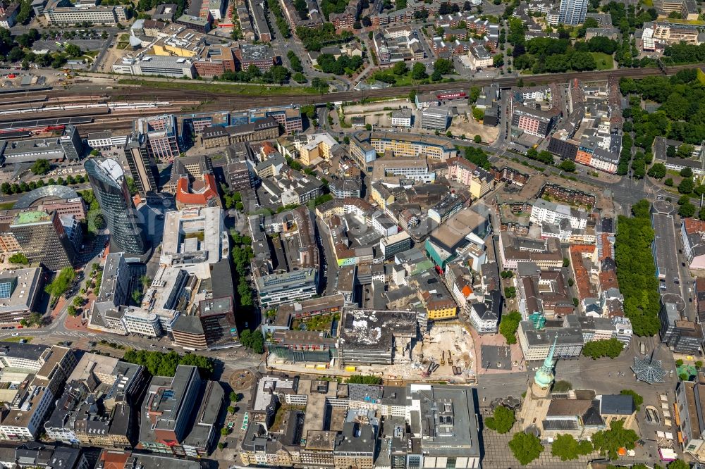 Dortmund from above - Demolition area of office buildings Home on Kampstrasse in Dortmund in the state North Rhine-Westphalia, Germany