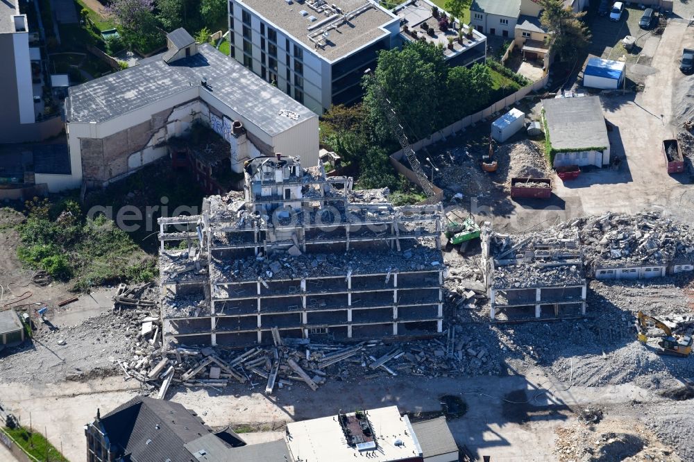 Aerial image Dresden - Demolition area of office buildings Home on Koenneritzstrasse - Jahnstrasse - Schuetzengasse in Dresden in the state Saxony, Germany