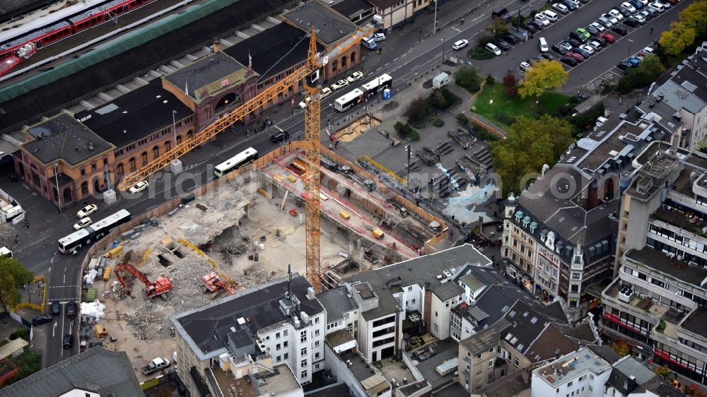 Aerial image Bonn - Demolition area of office buildings Home Maximiliancenter on Poststrasse in Bonn in the state North Rhine-Westphalia, Germany