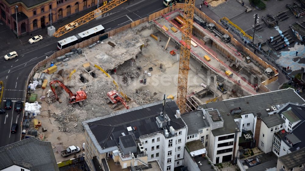 Aerial photograph Bonn - Demolition area of office buildings Home Maximiliancenter on Poststrasse in Bonn in the state North Rhine-Westphalia, Germany