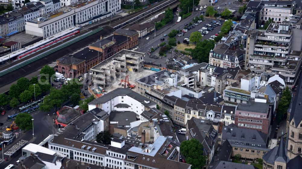 Aerial image Bonn - Demolition area of office buildings Home Maximiliancenter on Poststrasse in Bonn in the state North Rhine-Westphalia, Germany