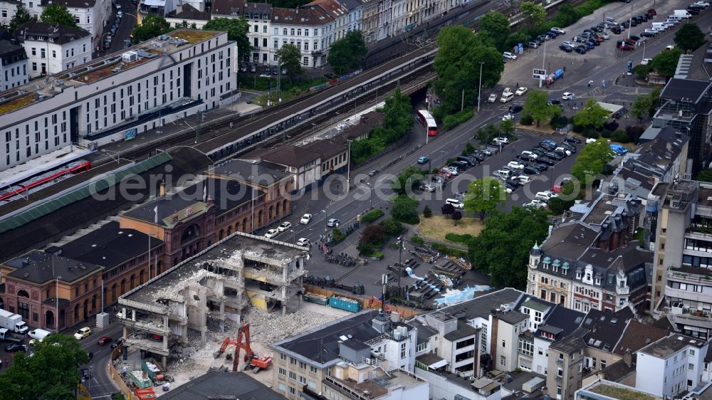 Bonn from above - Demolition area of office buildings Home Maximiliancenter on Poststrasse in Bonn in the state North Rhine-Westphalia, Germany